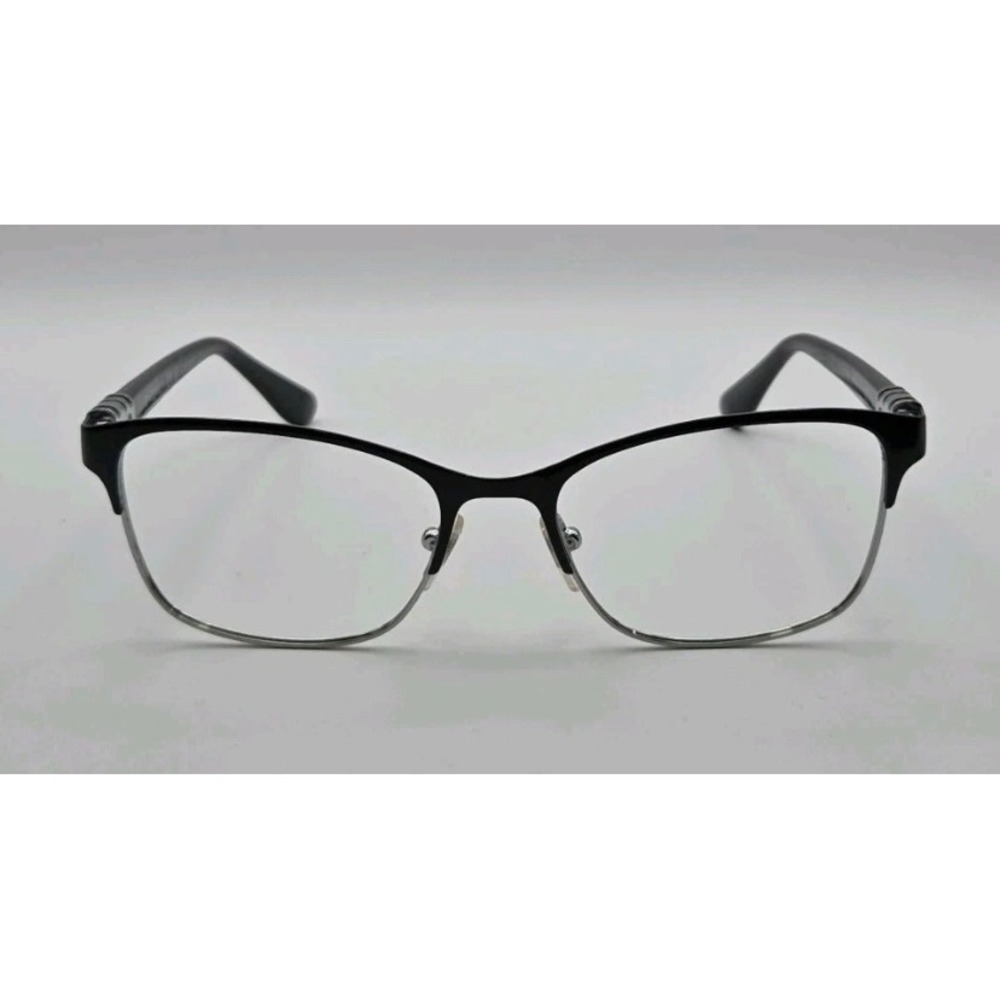 Vogue Black Silver Cat Eye Eyeglasses Frames Vintage Retro Minimalist